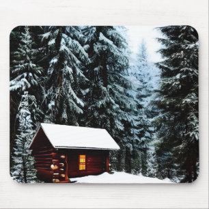 Mousepad Linda Cabana Abstrato de inverno