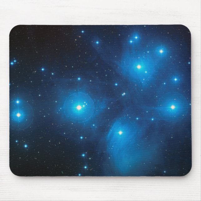Mousepad Linda constelação Azul Aqua Pleiades Celestial (Frente)