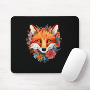 Mousepad Linda e Bela Raposa em Aquarela Flor