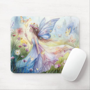 Mousepad Linda Fada De Aquarela Em Prado
