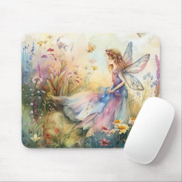 Mousepad Linda Fada De Aquarela Em Prado