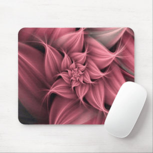 Mousepad Linda Flor Fractal Rosa Coral