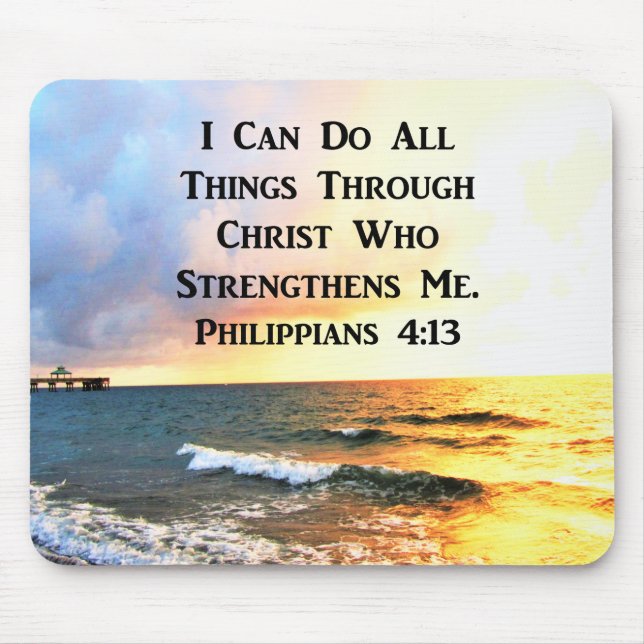 MOUSEPAD LINDA FOTO DE SCRIPTURE DOS FILIPEIROS 4:13 (Frente)