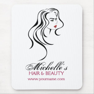 Mousepad Linda garota com cabelo ondulado Ícone de maquiag
