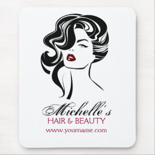 Mousepad Linda garota com cabelo ondulado Ícone de maquiage