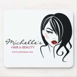 Mousepad Linda garota com cabelo ondulado Ícone de maquiage