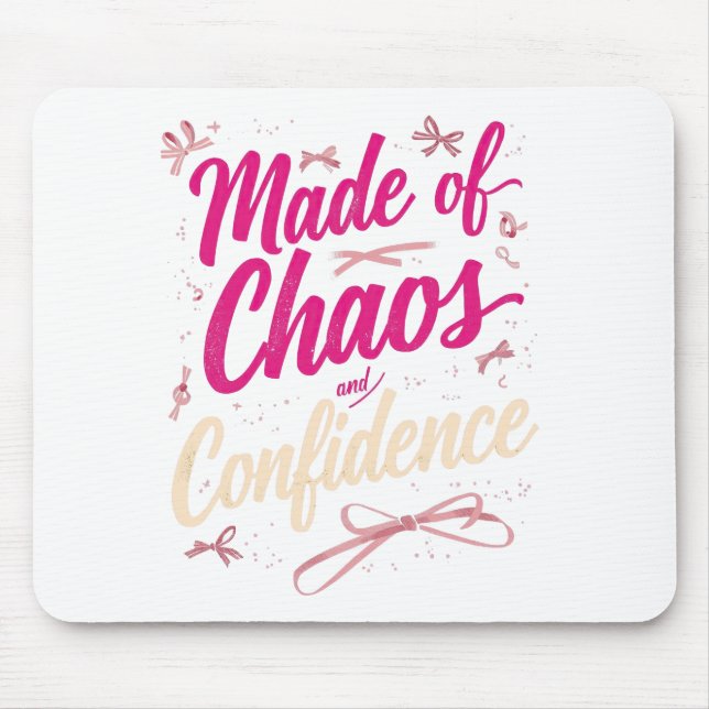 Mousepad Linda Garota Feita De Caos E Confiança (Frente)