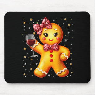 Mousepad Linda Lebre de Pão de Mel Coquete Natal Vinho X