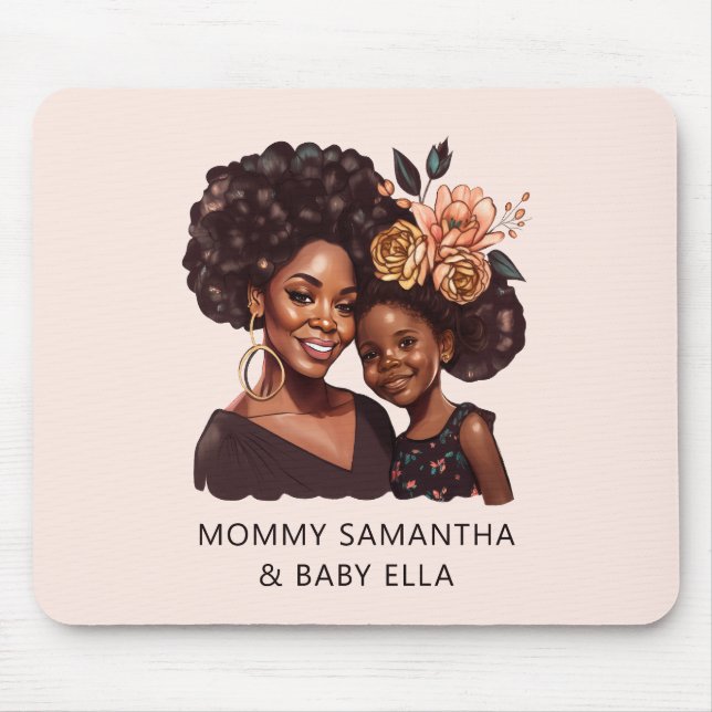 Mousepad Linda mãe negra e filha (10) (Frente)