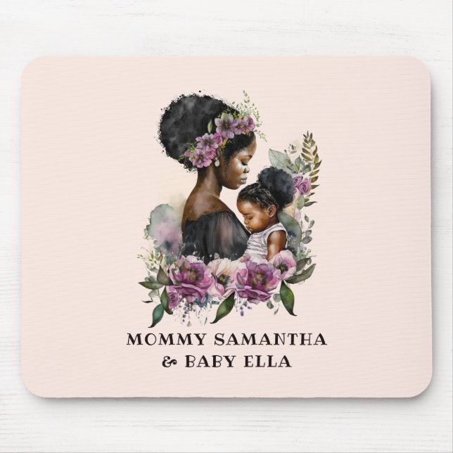 Mousepad Linda mãe negra e filha (6) (Frente)