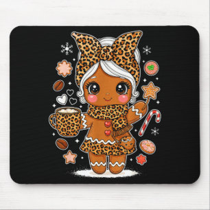 Mousepad Linda Menina de Biscoito de Gengibre Leopardo Coqu