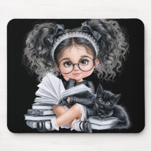 MOUSEPAD LINDA MENINA DE HALLOWEEN VESTIDA DE PRETO