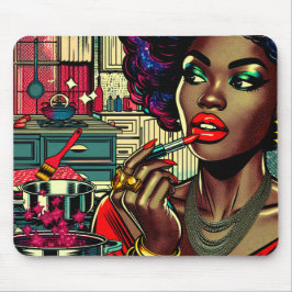Mousepad Linda mulher colocando o Lipstick