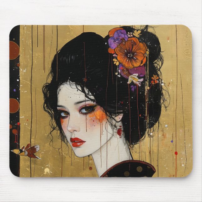 Mousepad Linda mulher em Kimono (Frente)