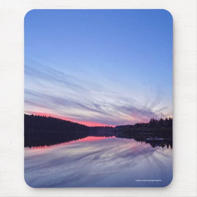 Mousepad Linda natureza do sol sobre a foto do lago (Frente)