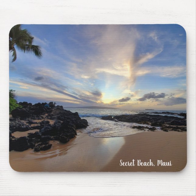 Mousepad Linda praia secreta em Maui (Frente)