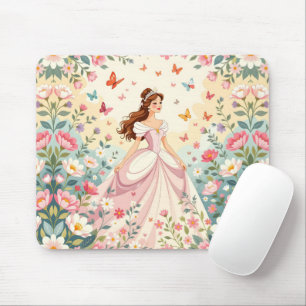 Mousepad Linda princesa com borboletas