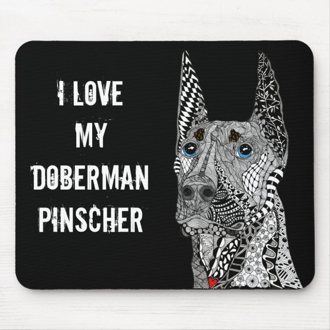 Mousepad Linda proteção do mouse doberman Pinscher (Frente)