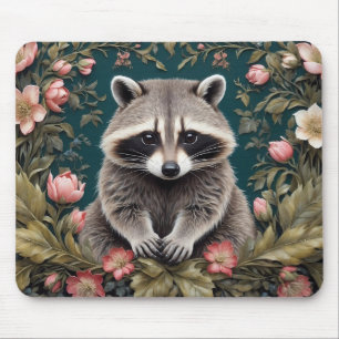 Mousepad Linda Racoon Pink Floral