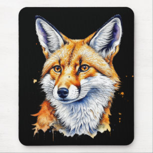 Mousepad Linda Raposa em Aquarela   Amantes de Animais