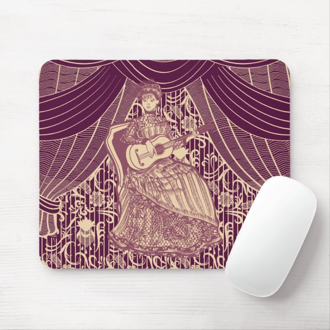 Mousepad Linda senhora com violão (Com mouse)