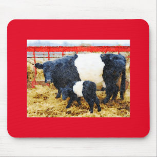 Mousepad Linda vaca galloway cinta e aquarela de vitelo