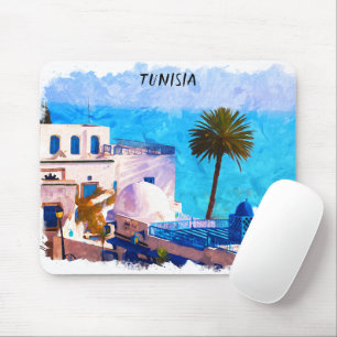 Mousepad Linda visão do Panorama da Tunísia