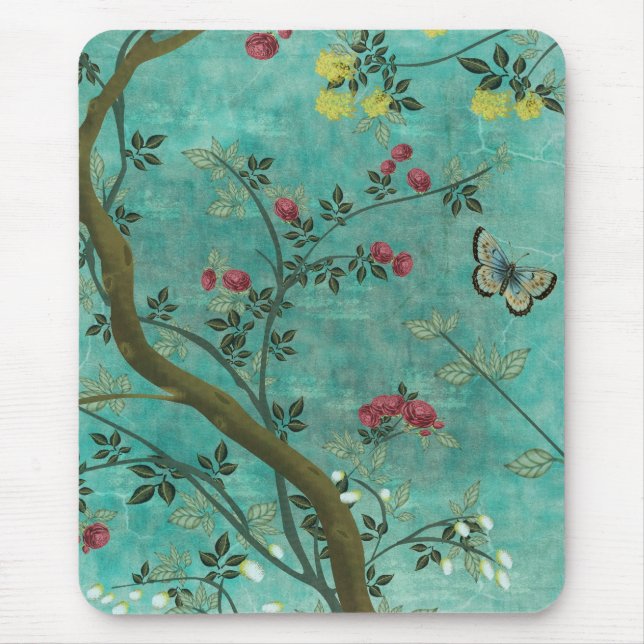 Mousepad Lindas borboletas de árvores antigas e antigas (Frente)