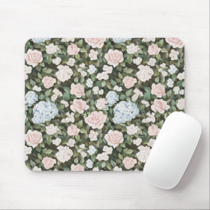 Mousepad Lindas Flores Azuis Rosa