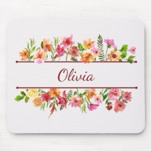 Mousepad Lindas flores coloridas de aquarela