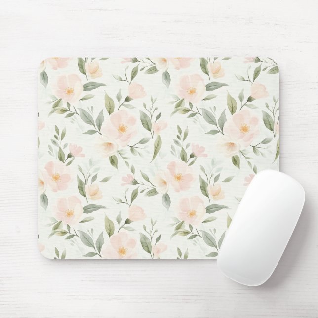 Mousepad Lindas Flores de Pêssego (Com mouse)