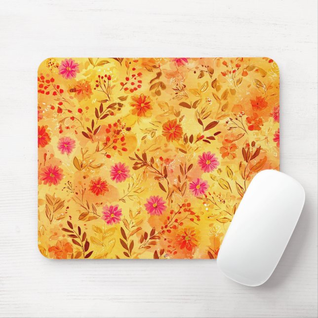 Mousepad Lindas Flores Silvestres Aquarela (Com mouse)