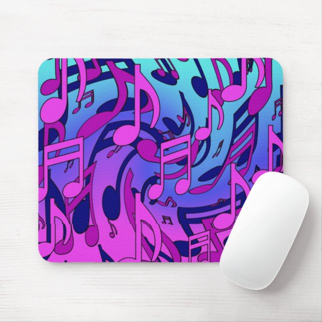 Mousepad Lindas notas musicais coloridas (Com mouse)