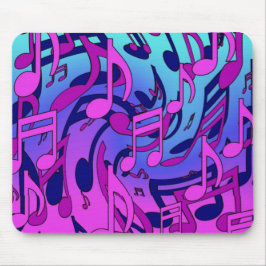 Mousepad Lindas notas musicais coloridas