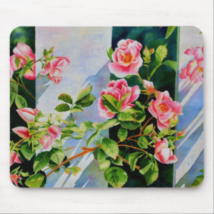 Mousepad Lindas rosas cor-de-rosa, rosas vermelhas, floral 