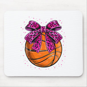 Mousepad Lindo arco rosa de basquete leopardo fofo para mul