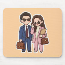 Lindo Casal de Advogados de K-Drama Chibi Mouse Pa