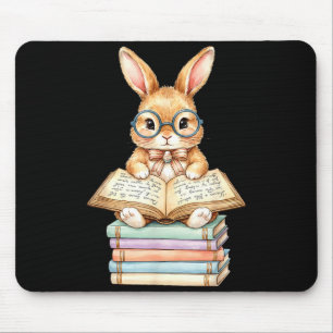 Mousepad Lindo coelho de leitura de Páscoa livros leitor pr