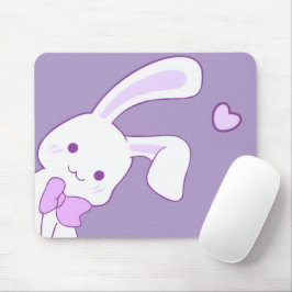 Mousepad Lindo Coelho Kawaii Pastel Roxo Espiando