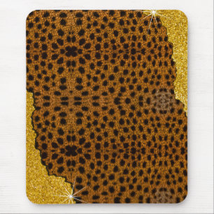 Mousepad Lindo Estampa de Animal de Couro de Guepardo com B