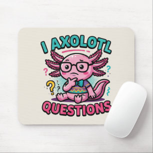 Mousepad Lindo Eu Perguntas de Axolote nerd asteca com ócul