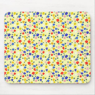 Mousepad Lindo Floral Delicado e Fofo em Amarelo Pastel