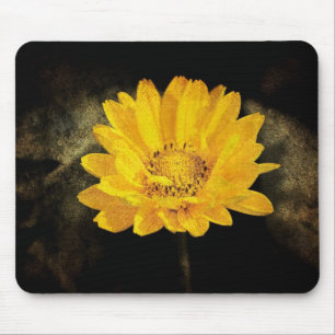 Mousepad Lindo girassol com fundo castanho escuro