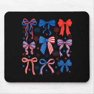 Mousepad Lindo Grafismo Vermelho Branco de 4 de Julho