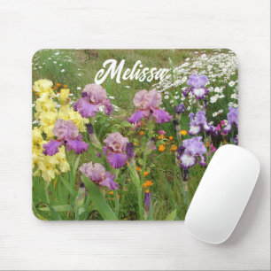 Mousepad Lindo Jardim Florestal Roxo Iris Irises