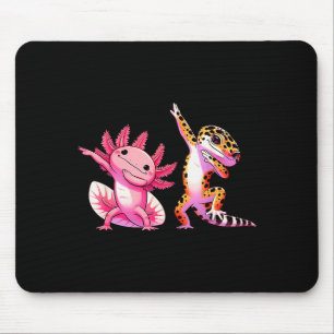 Mousepad Lindo Kawaii Lagartixa Leopardo Dabbing Amigos Axo