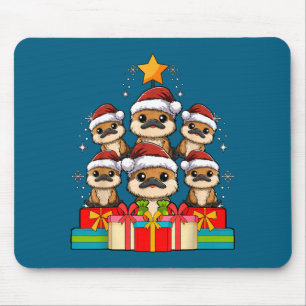 Mousepad Lindo Ornitorrinco Le Árvore de Natal Chapéu de Na