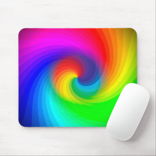 Mousepad Lindo padrão de arte de redemoinho de arco-íris em
