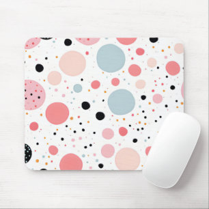 Mousepad Lindo padrão de bolinhas brancas