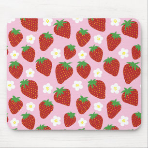 Mousepad Lindo padrão de morango de verão
